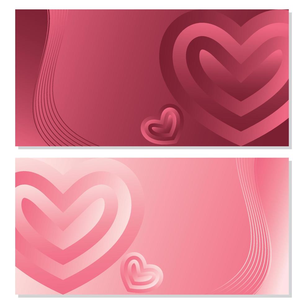 Valentines day background with hearts and curved lines. Vector illustration. Wallpaper, invitations, posters, flyers, banners