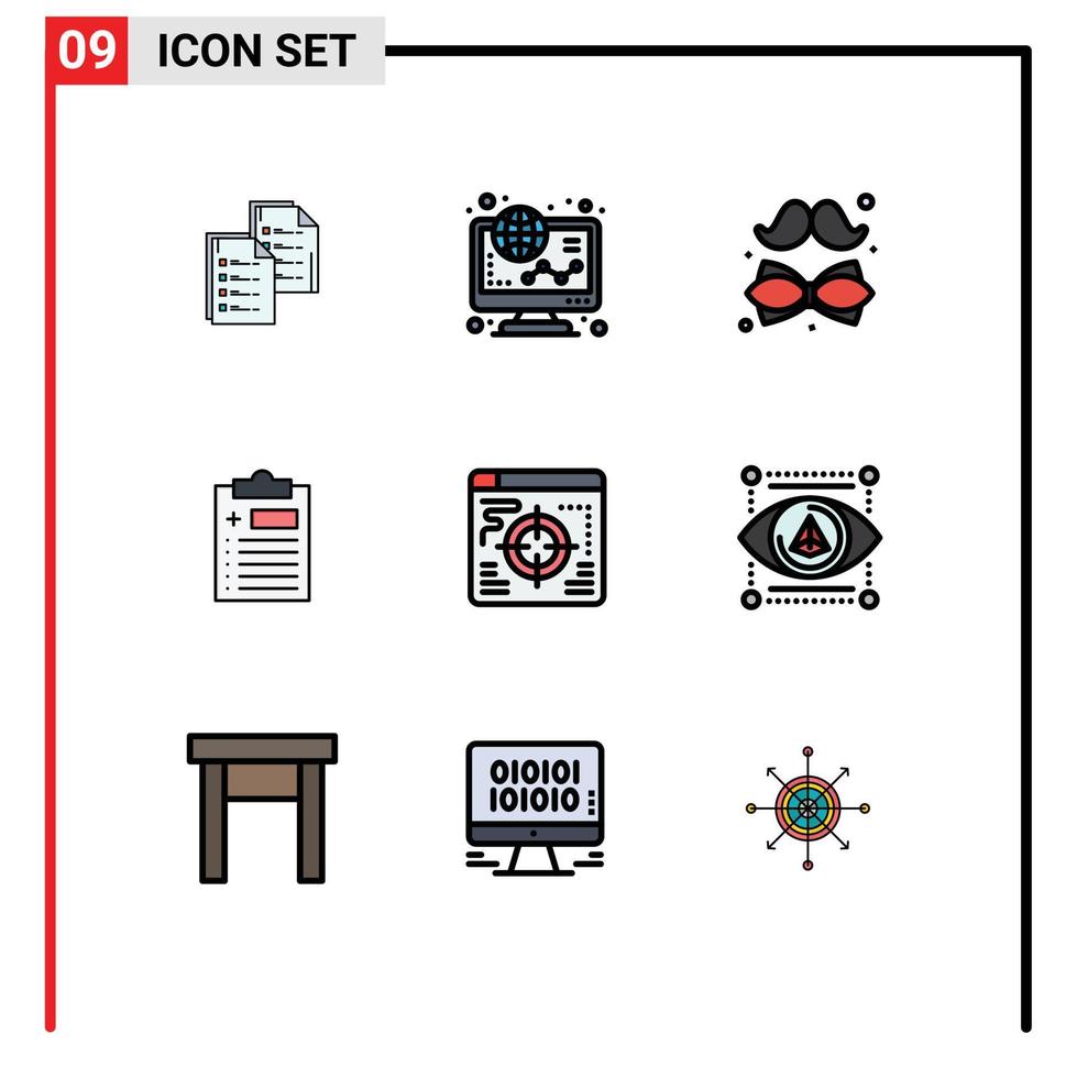 9 Creative Icons Modern Signs and Symbols of clipboard day graph father dress Editable Vector Design Elements