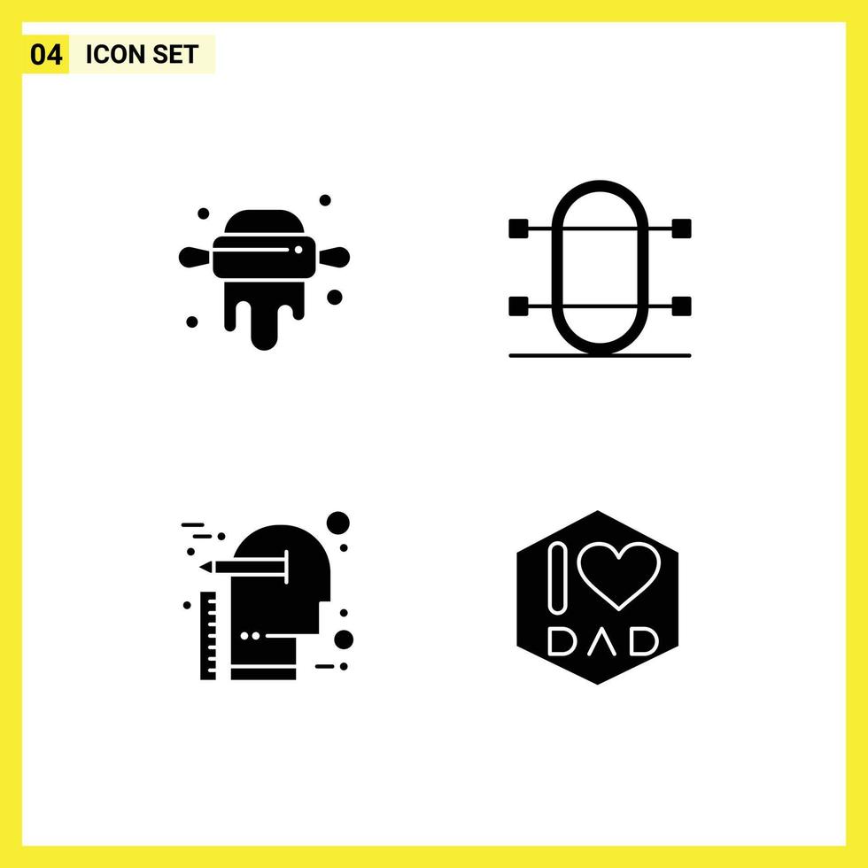 Stock Vector Icon Pack of 4 Line Signs and Symbols for kitchen idea crew rowing scale Editable Vector Design Elements