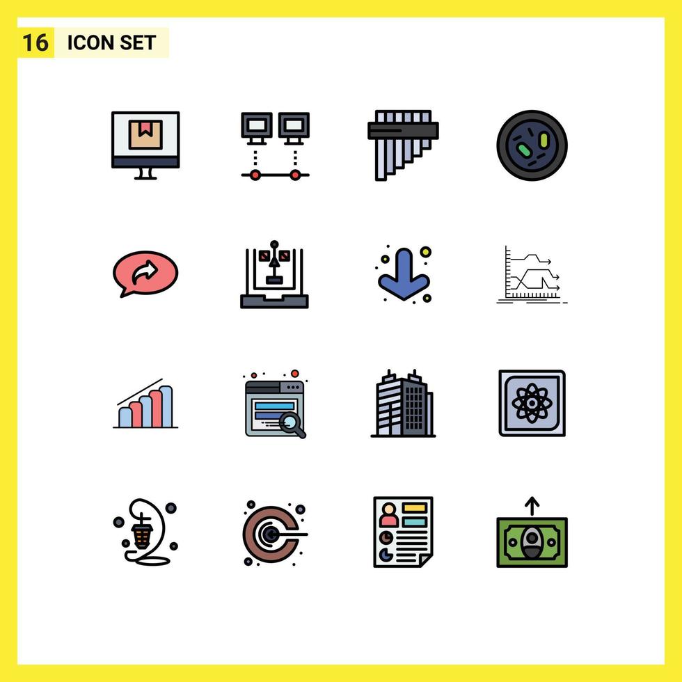 Stock Vector Icon Pack of 16 Line Signs and Symbols for microbe germ net biology pan Editable Creative Vector Design Elements