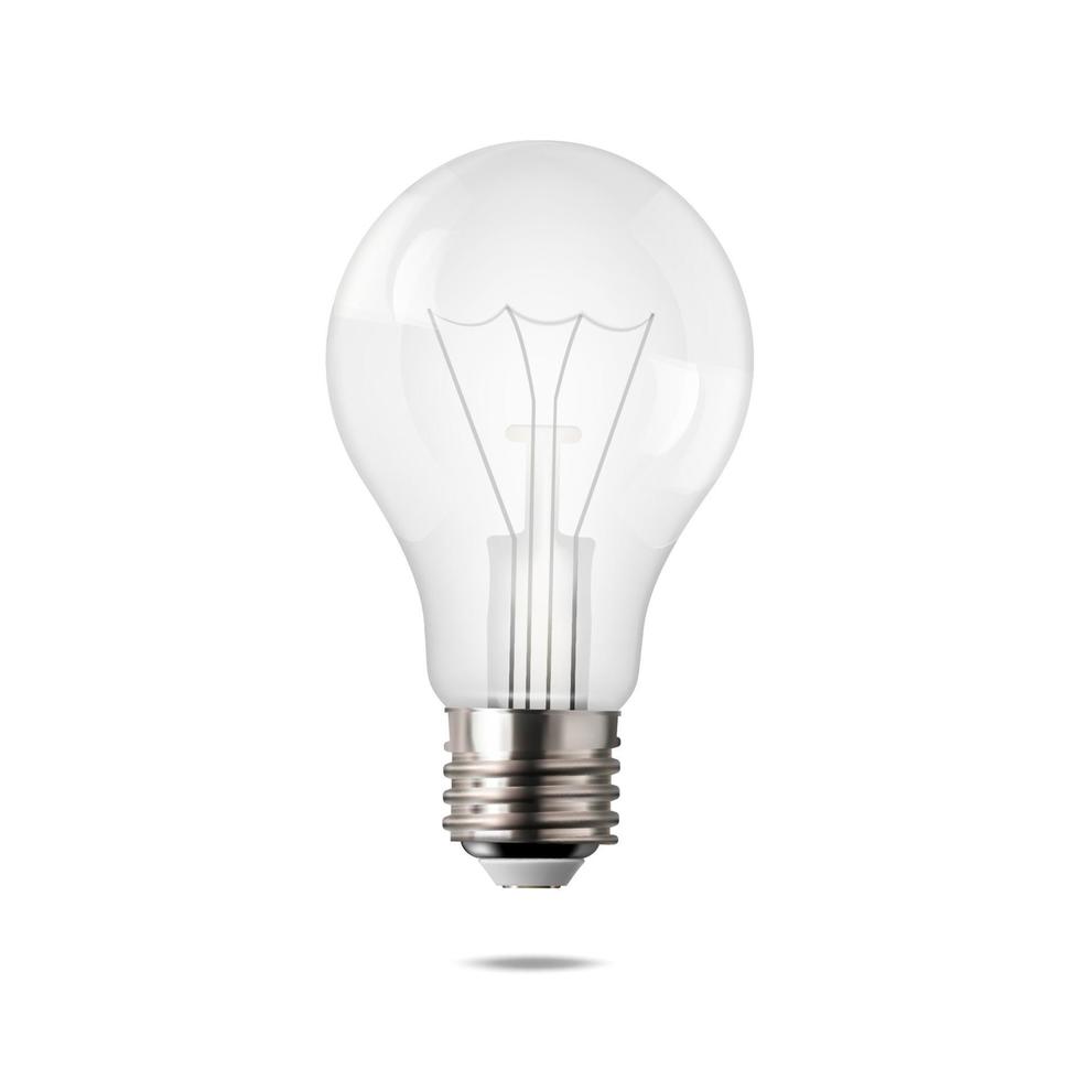 Realistic bulb. Electricity. Vector illustration isolated on a white background