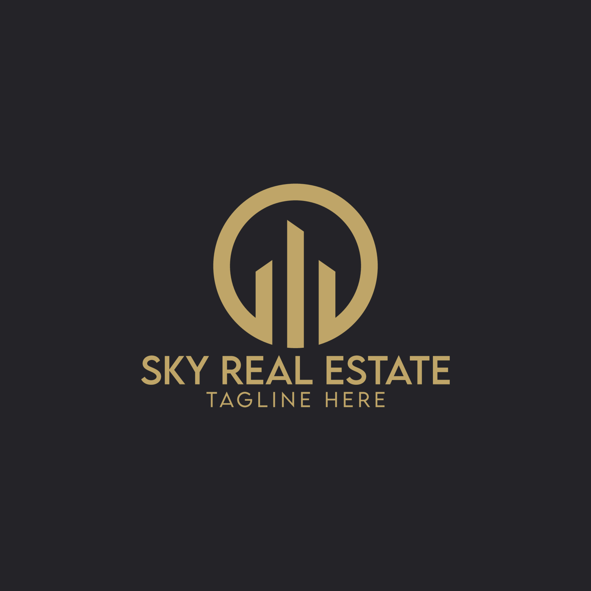 sky real estate logo, building logo, minimalist and business logo
