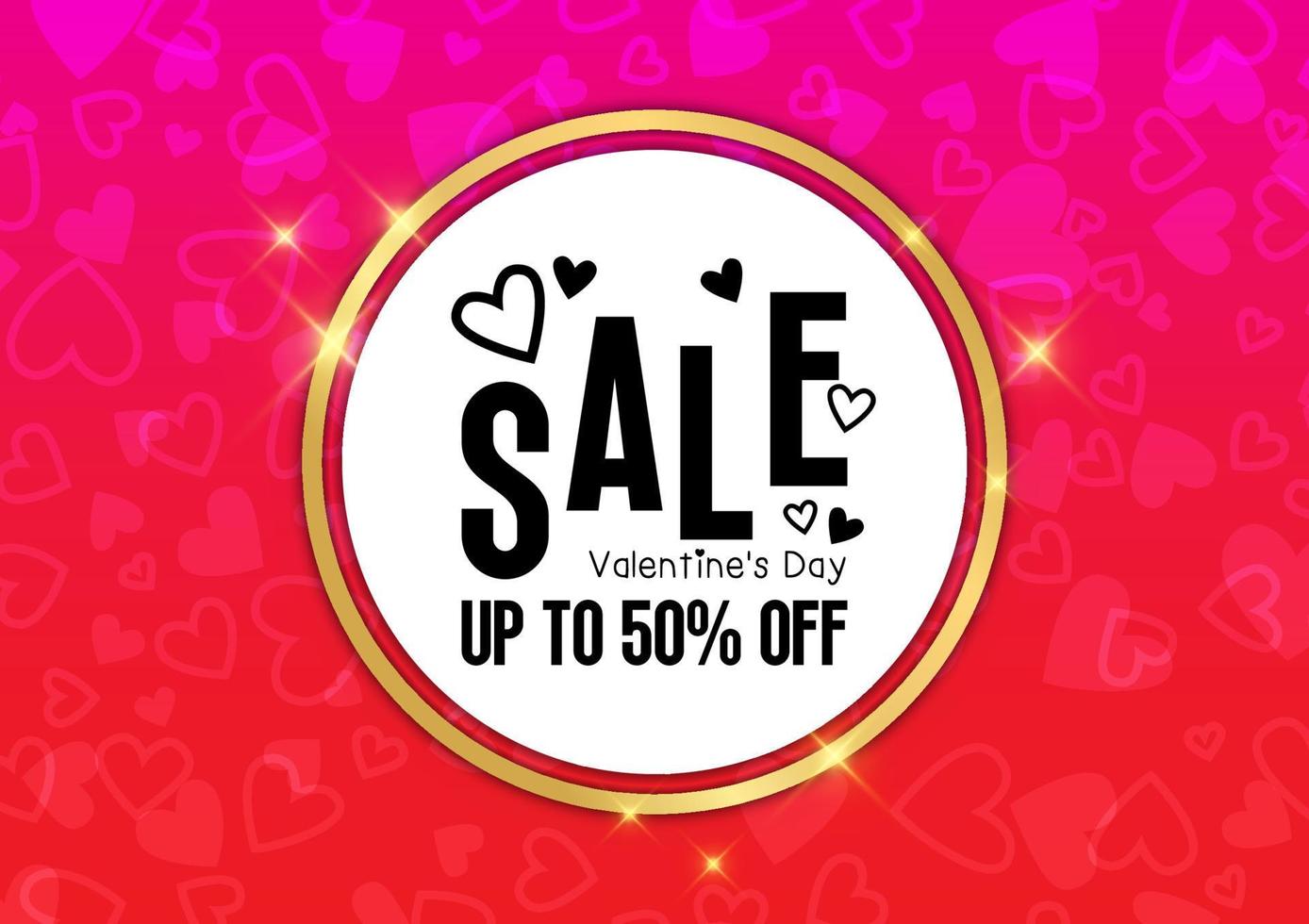 Valentine day sale banner for business template background vector