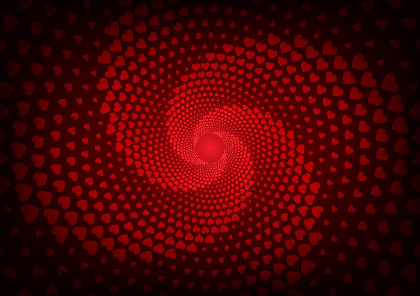 Abstract red heart circle votex center love background vector