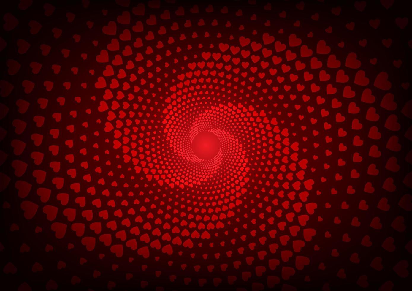 Abstract red heart circle votex center love background vector