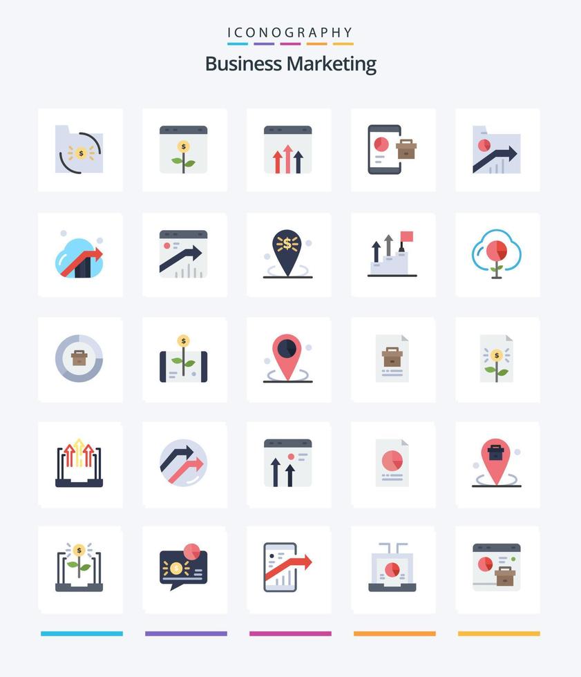 Creative Business Marketing 25 Flat icon pack  Such As report. business. financial. report. graph vector