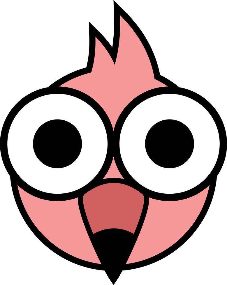 cute flamingo animal face toy vector