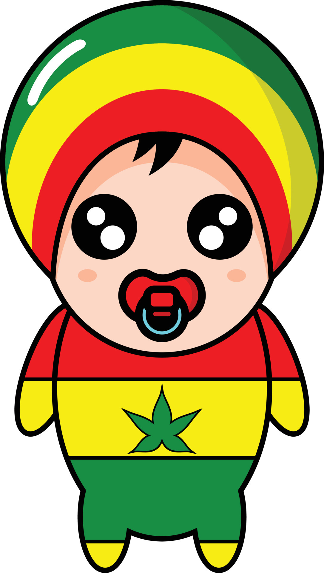 cartoon illustration of cute rasta baby mascot character with rasta hat  16777592 Vector Art at Vecteezy