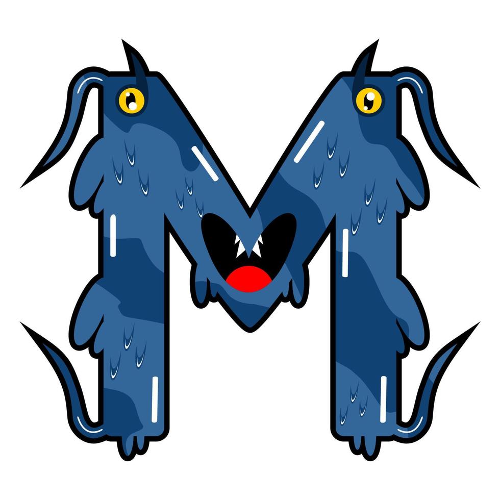 cute monster letter M.eps vector