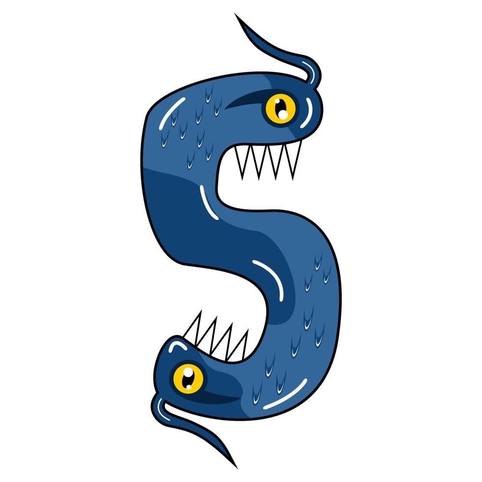 cute monster number 5.eps vector