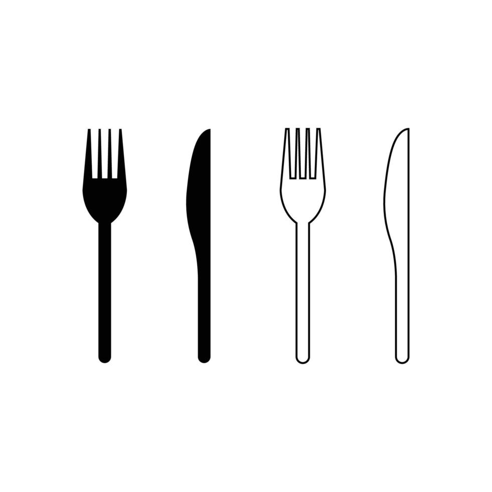 Fork and kitchen knife illustration vector