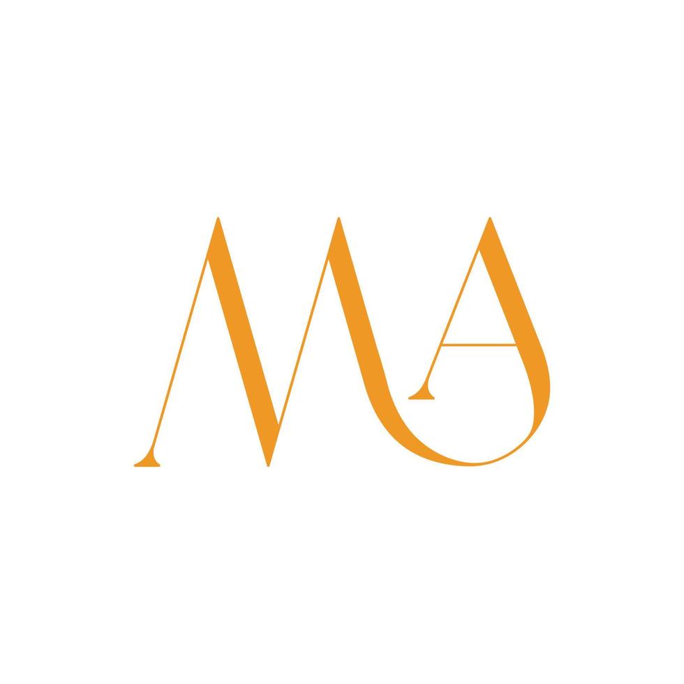 typography letter ma logo design vector