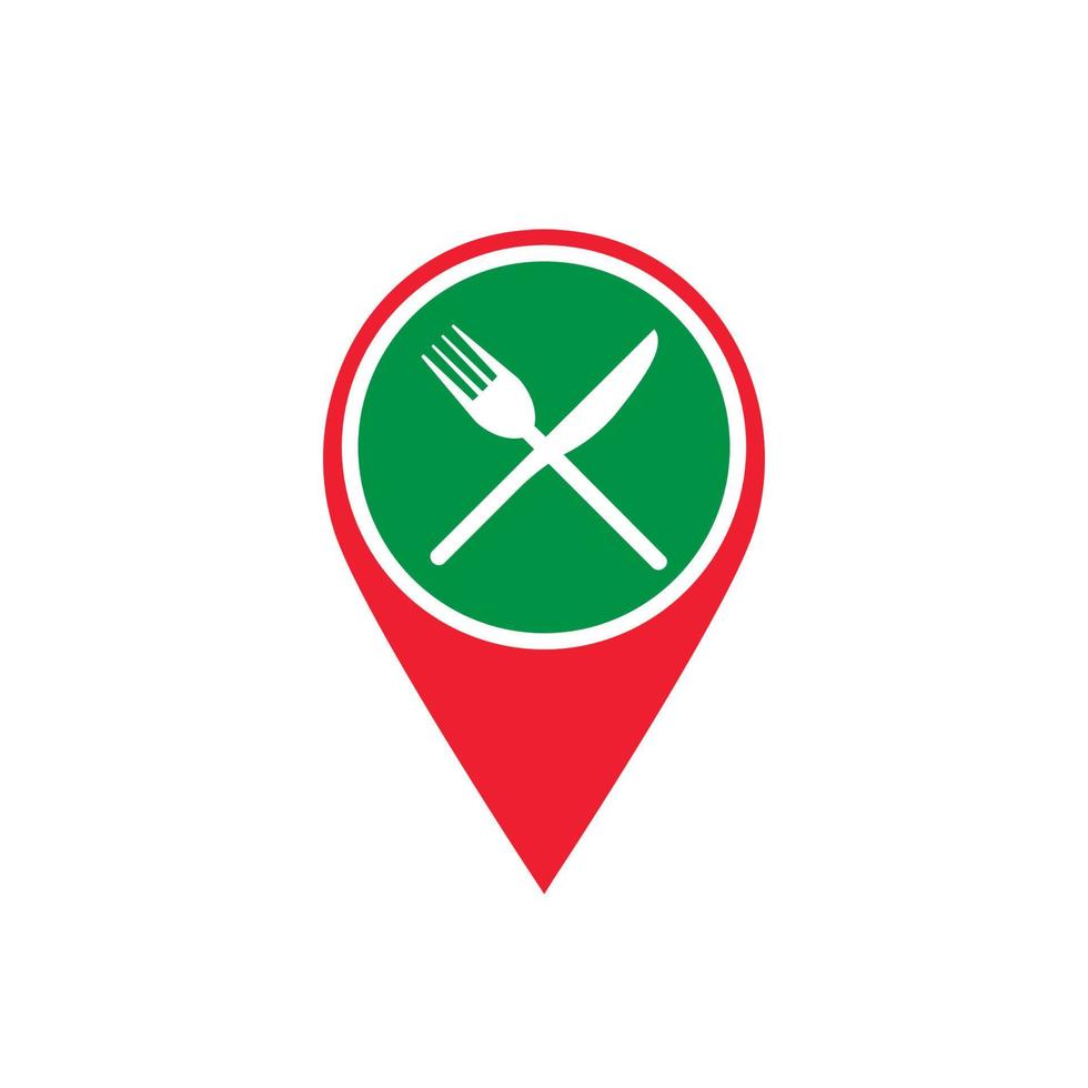 Restaurant food location map pin vector