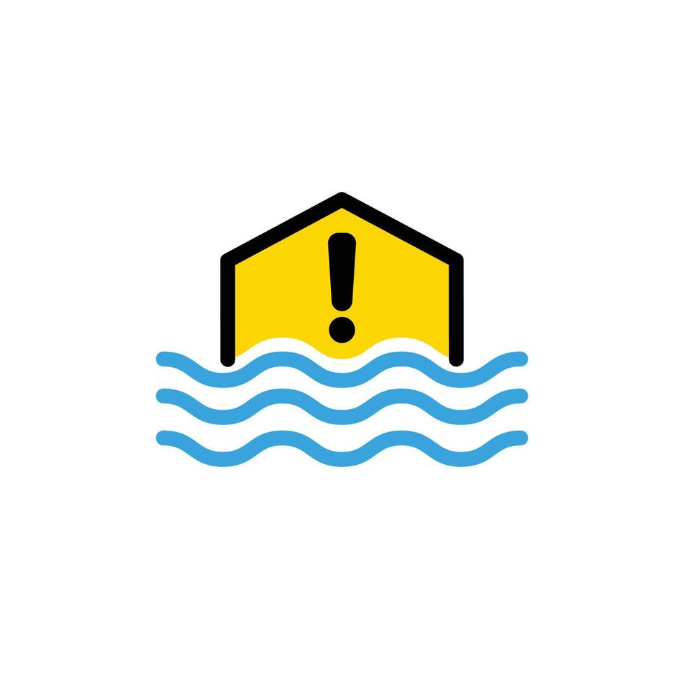 Flood disaster damage symbol logo illustration vector