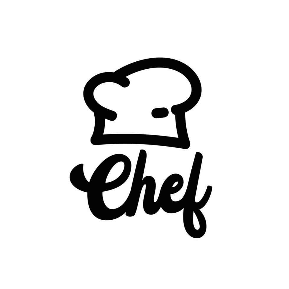 logo del chef con tenedor, cuchara y bigote vector