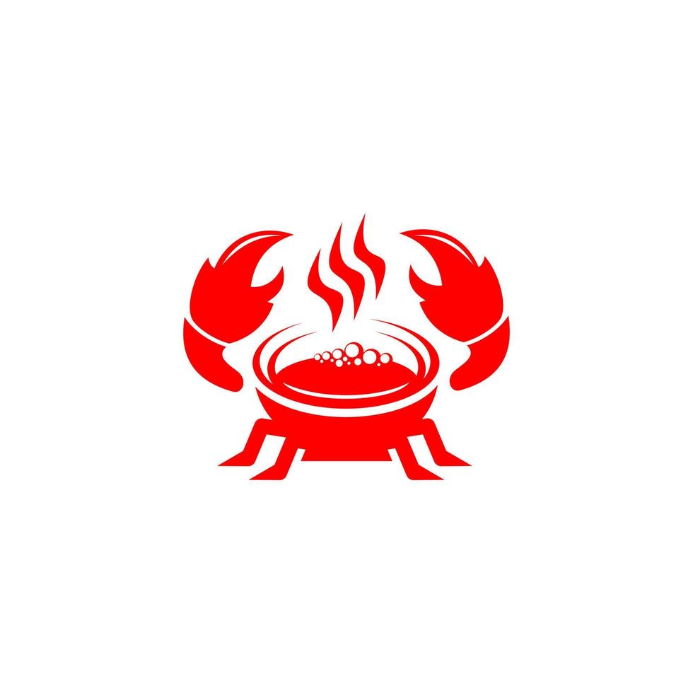 Hot soup illustration with crab shaped bowl for seafood design, suitable for your design need, logo, illustration, animation, etc. vector