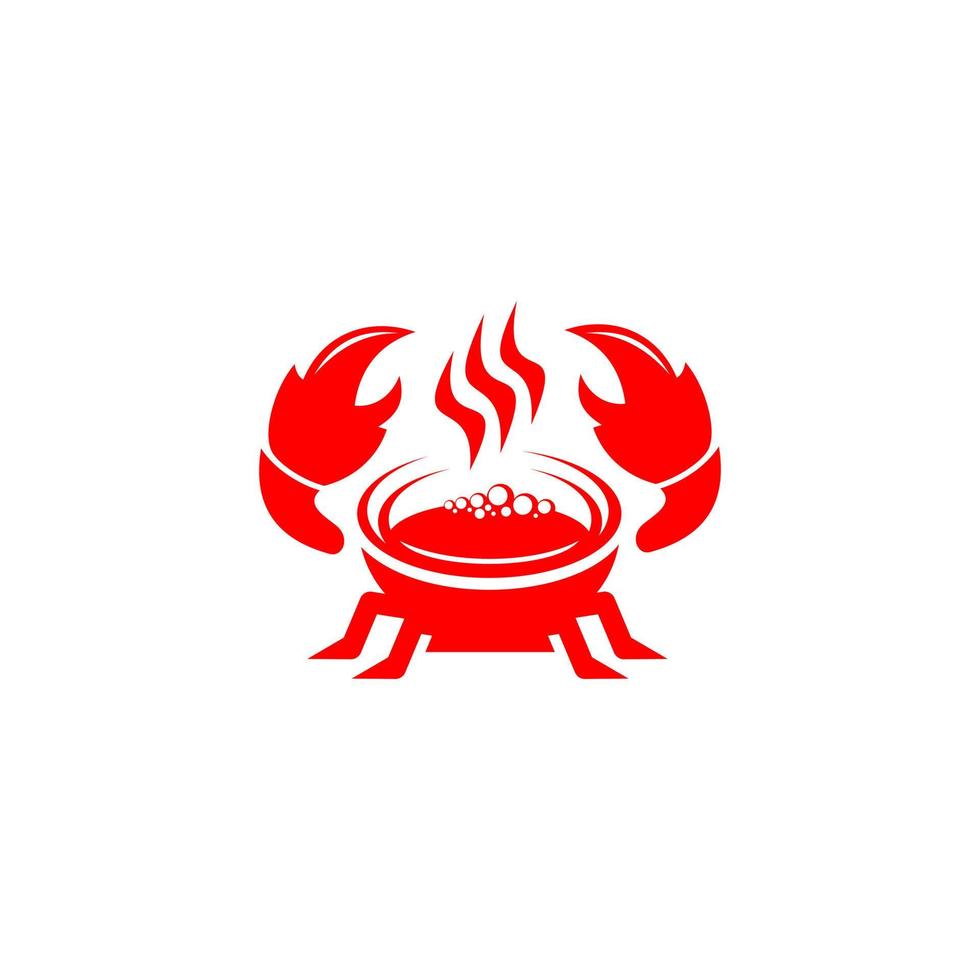 ilustración de sopa caliente con tazón en forma de cangrejo para el diseño de mariscos, adecuado para su necesidad de diseño, logotipo, ilustración, animación, etc. vector