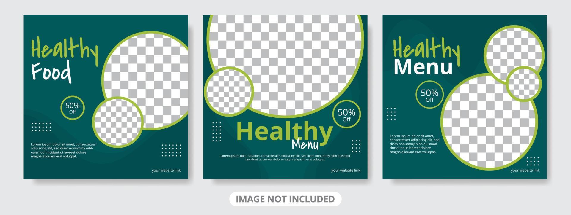 Healthy food Social media post template vector