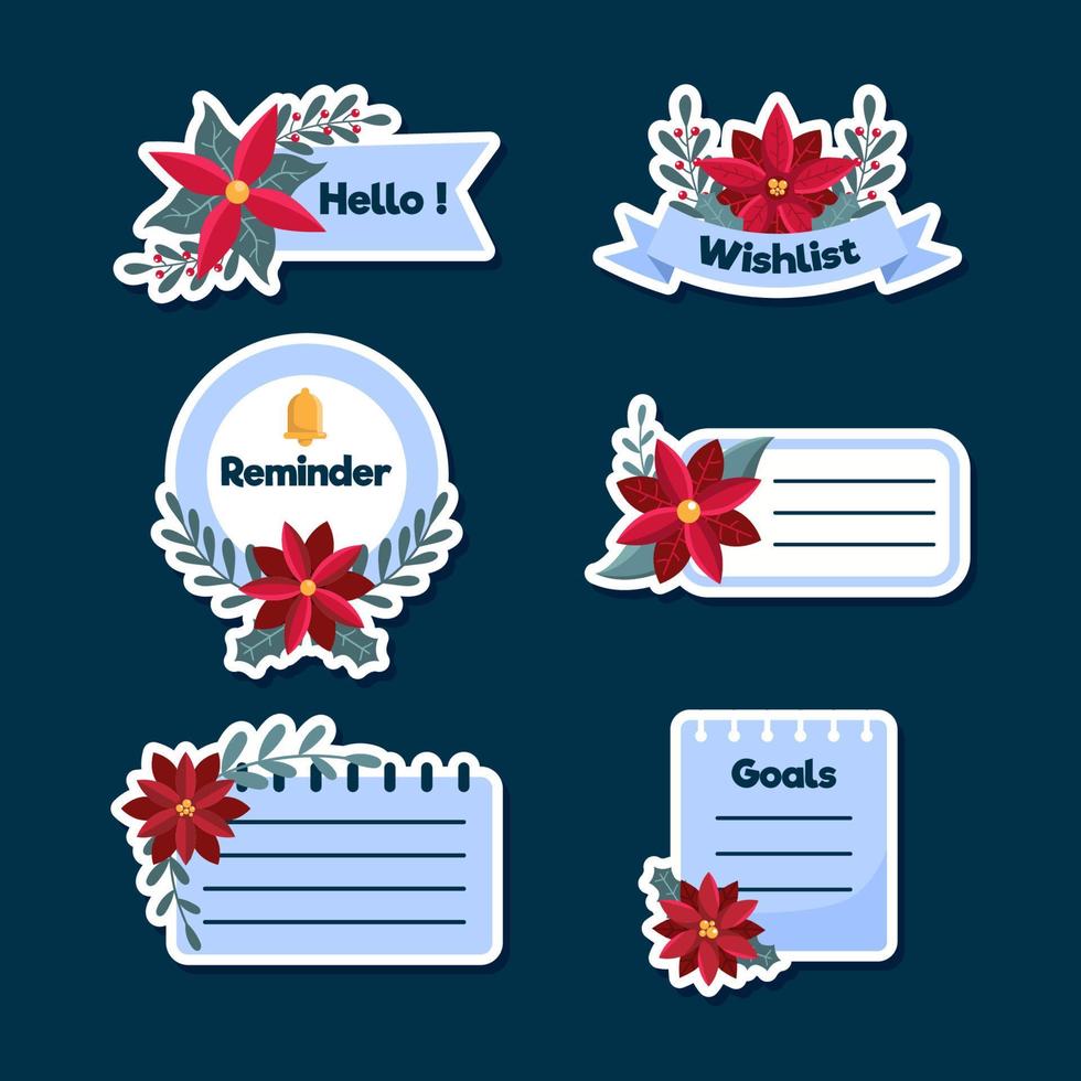 Poinsettias Journal Sticker vector