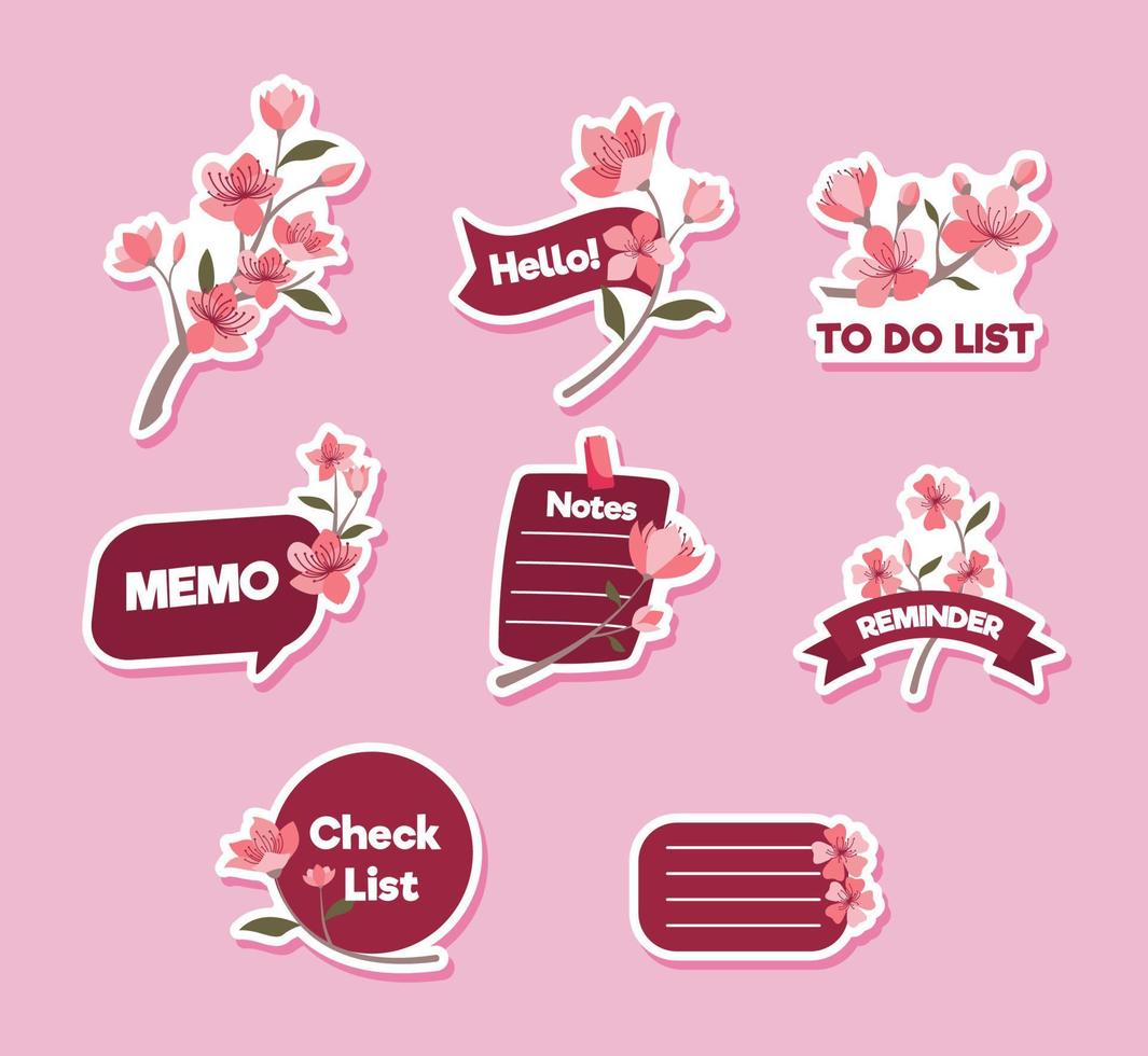 Peach Blossom Journal Sticker vector
