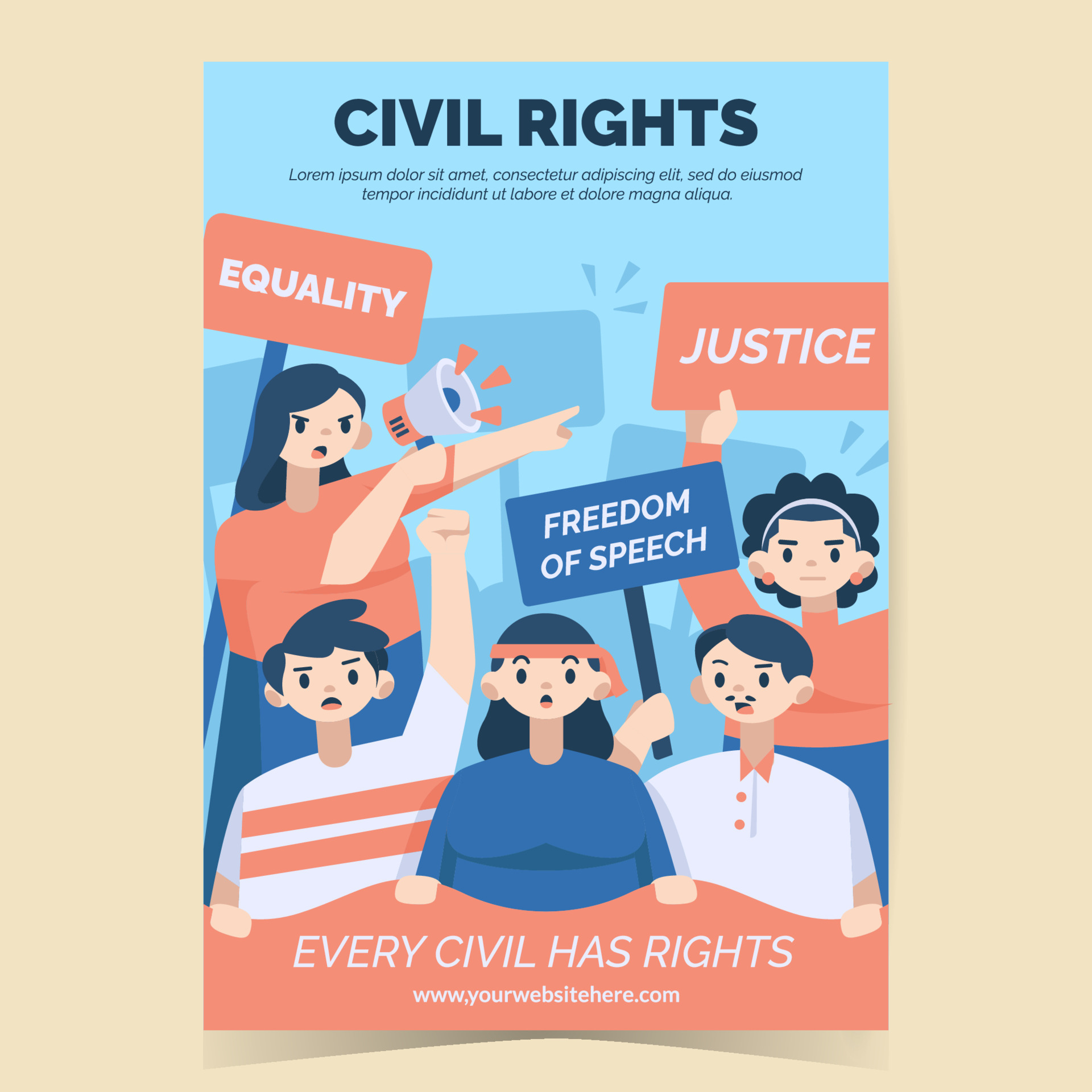 Civil Rights Poster Template 16777860 Vector Art at Vecteezy