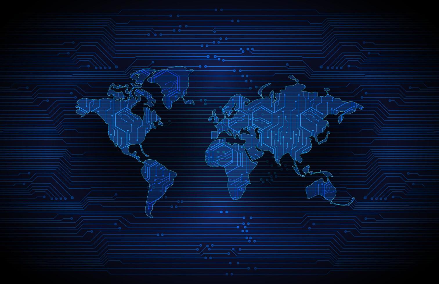 holograma de mapa del mundo moderno sobre fondo de tecnología vector