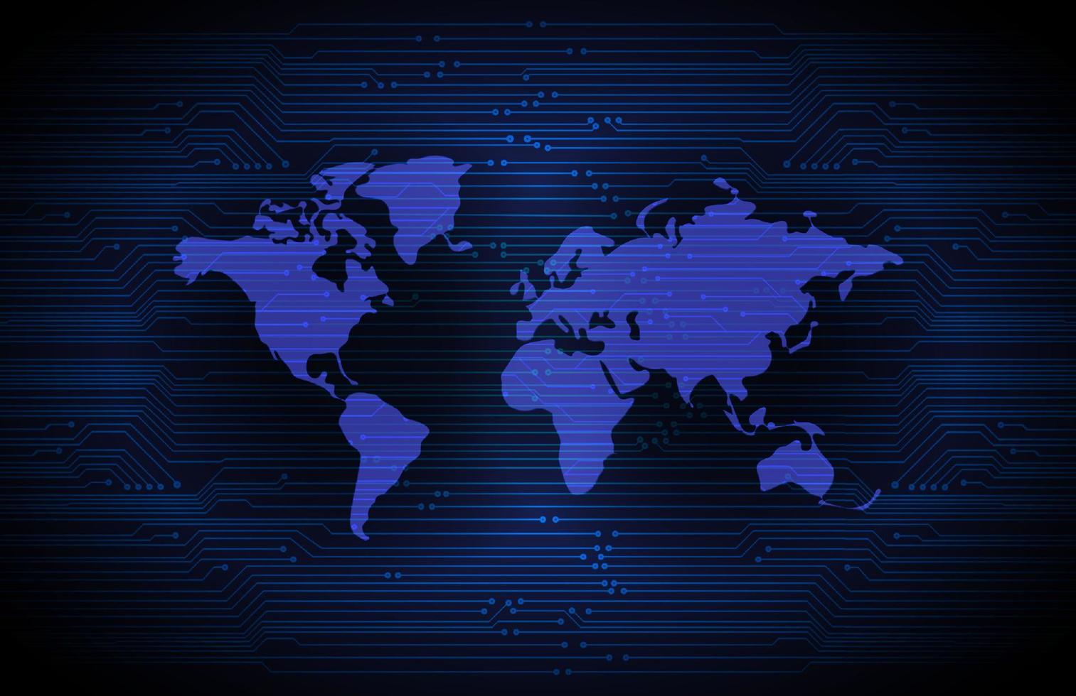 holograma de mapa del mundo moderno sobre fondo de tecnología vector