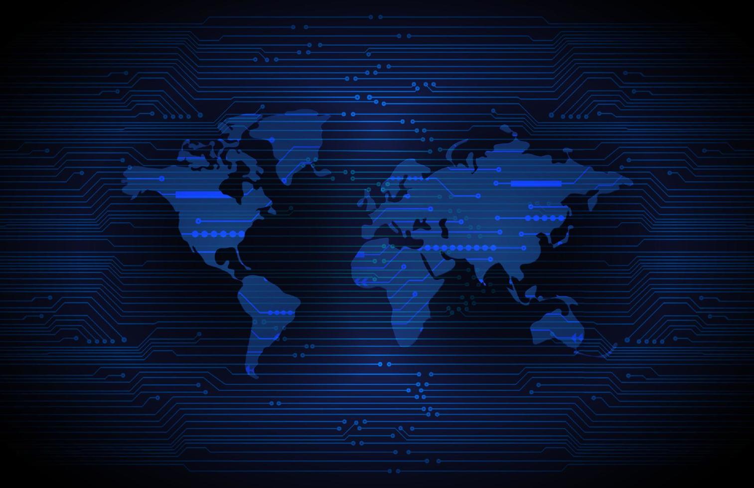 holograma de mapa del mundo moderno sobre fondo de tecnología vector