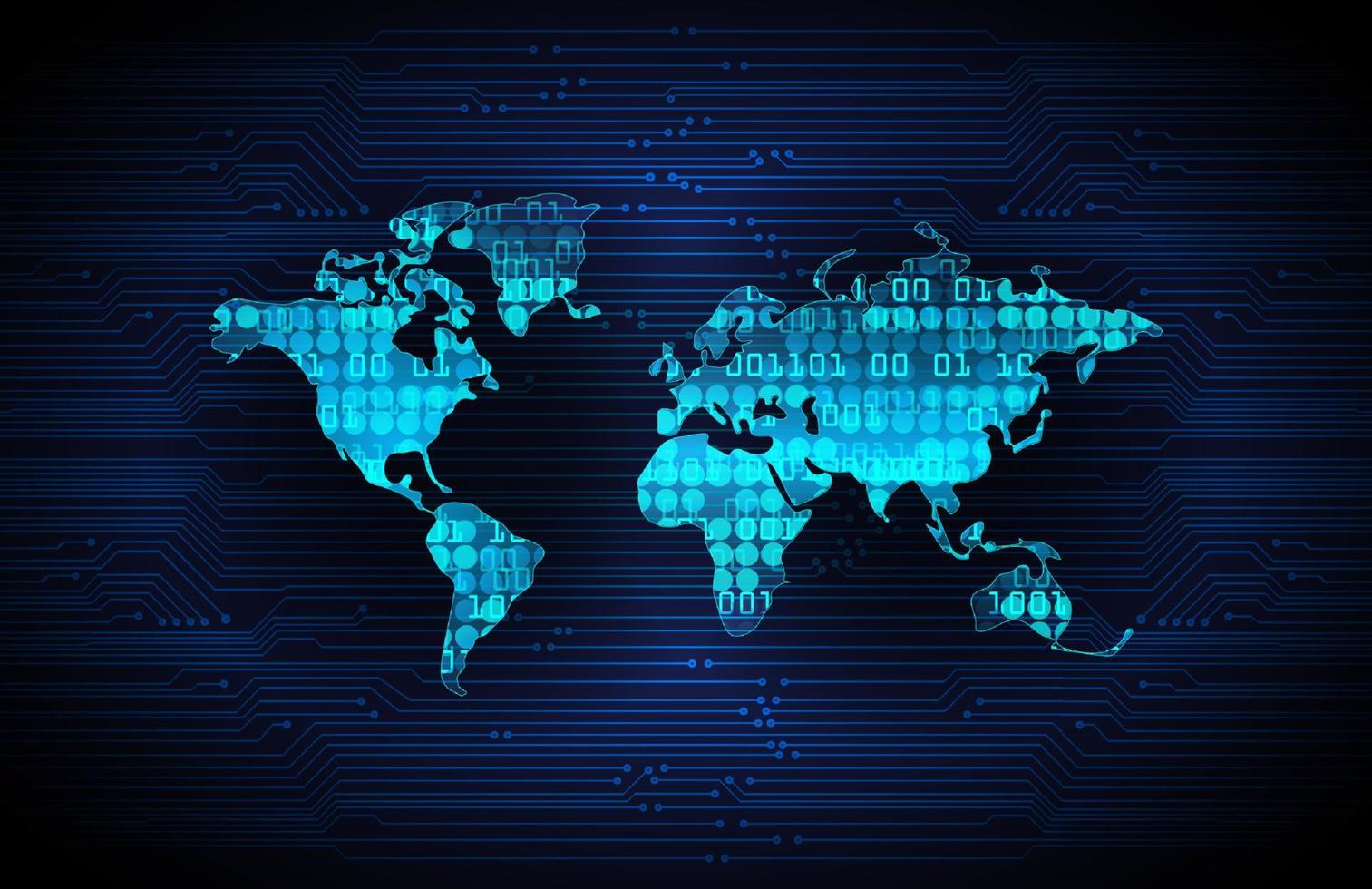 holograma de mapa del mundo moderno sobre fondo de tecnología vector