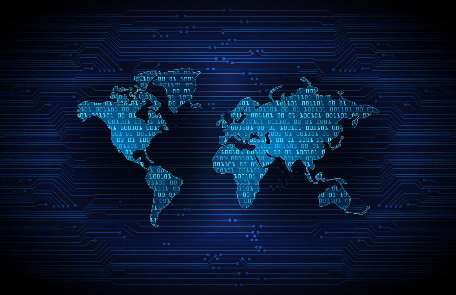 holograma de mapa del mundo moderno sobre fondo de tecnología vector