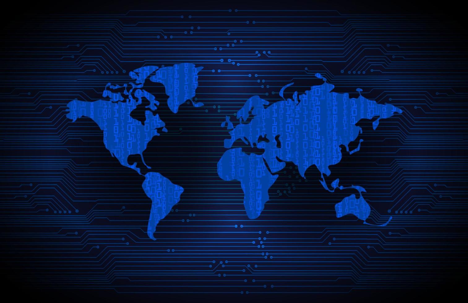 holograma de mapa del mundo moderno sobre fondo de tecnología vector