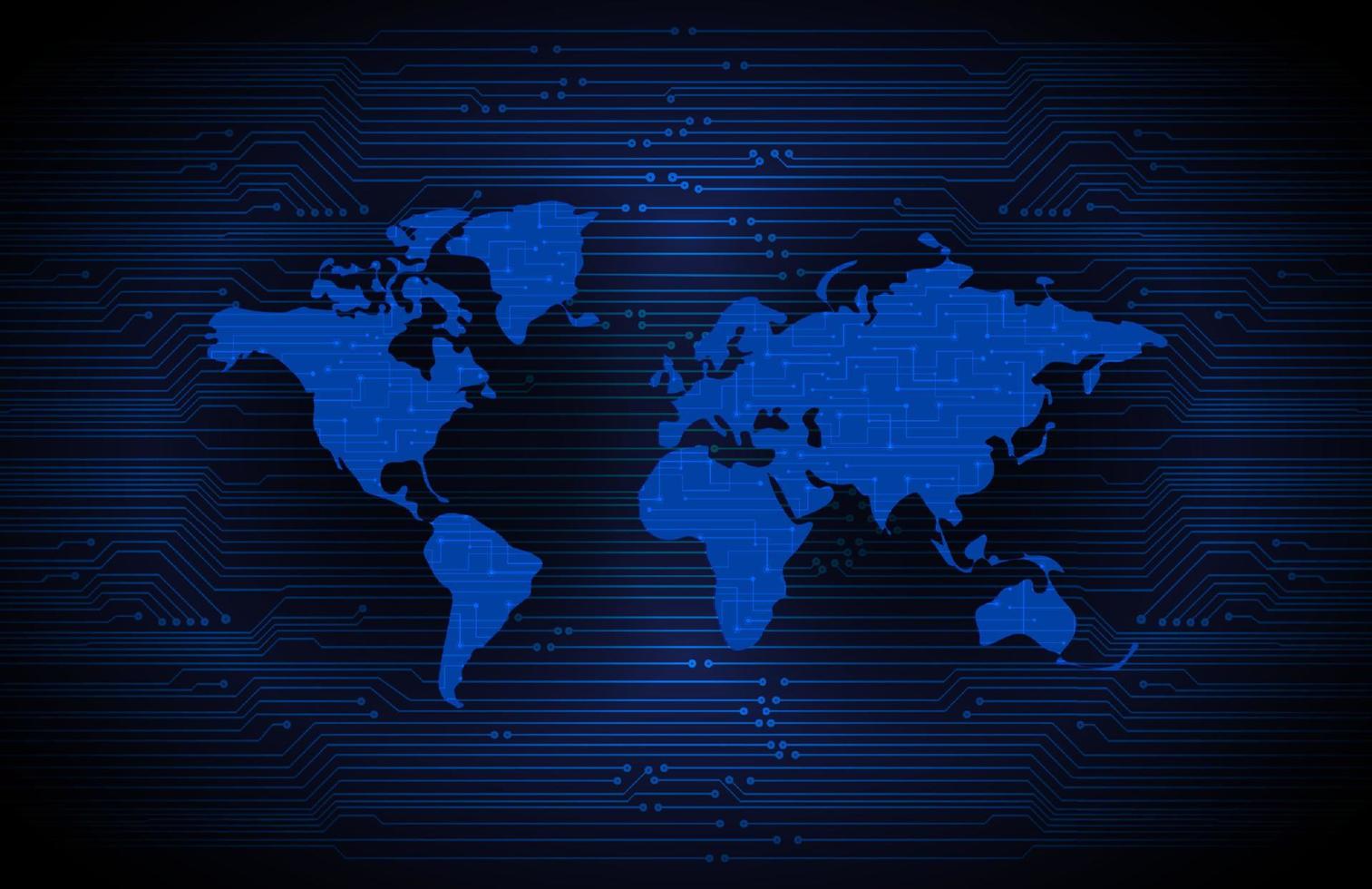Modern World Map Holograph on Technology Background vector