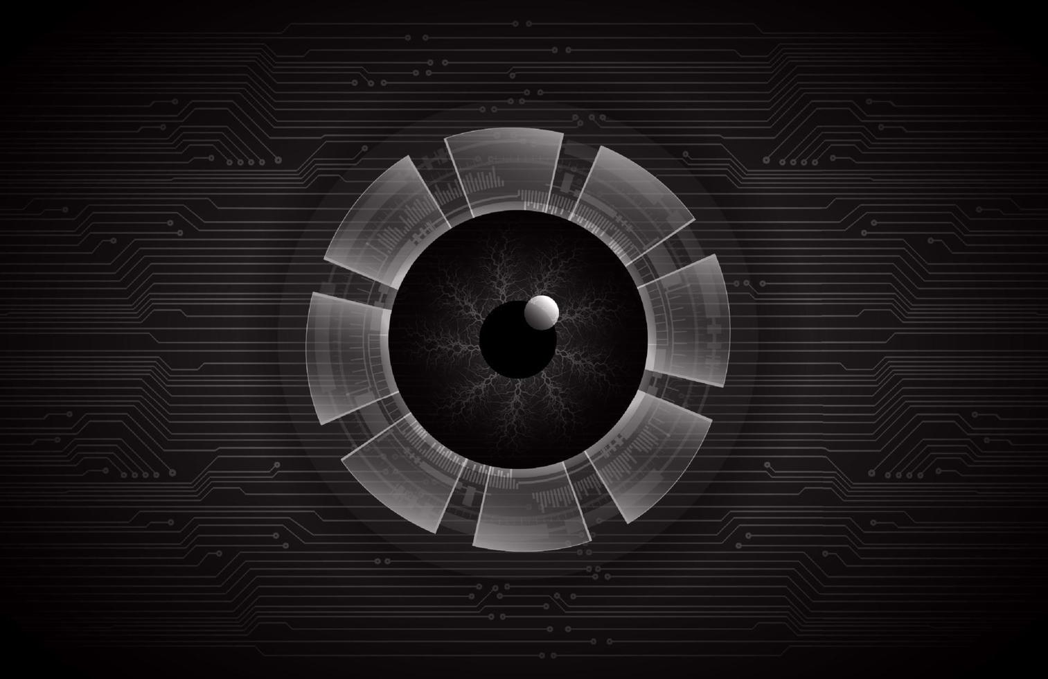 Modern Holographic Eye on Technology Background vector