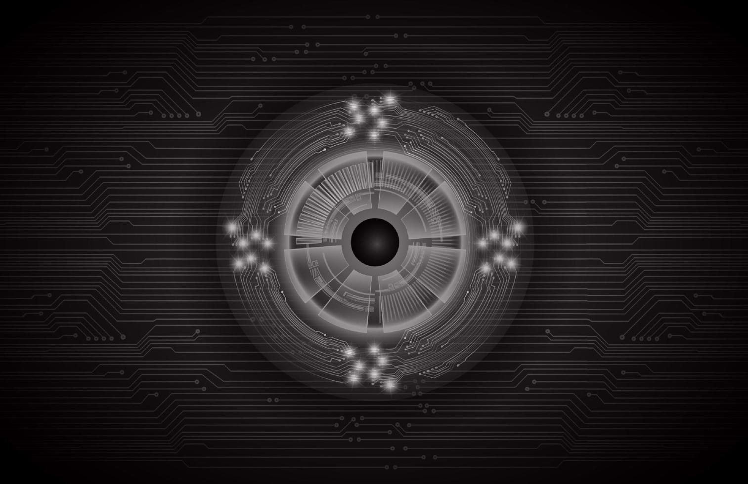 Modern Holographic Eye on Technology Background vector