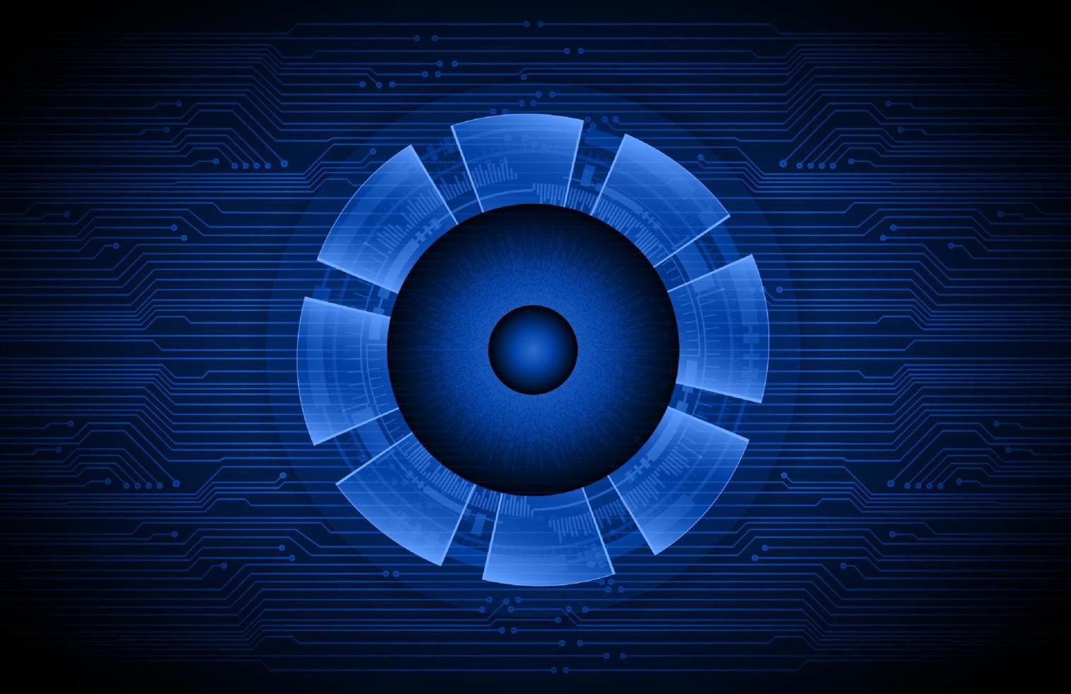 Modern Holographic Eye on Technology Background vector
