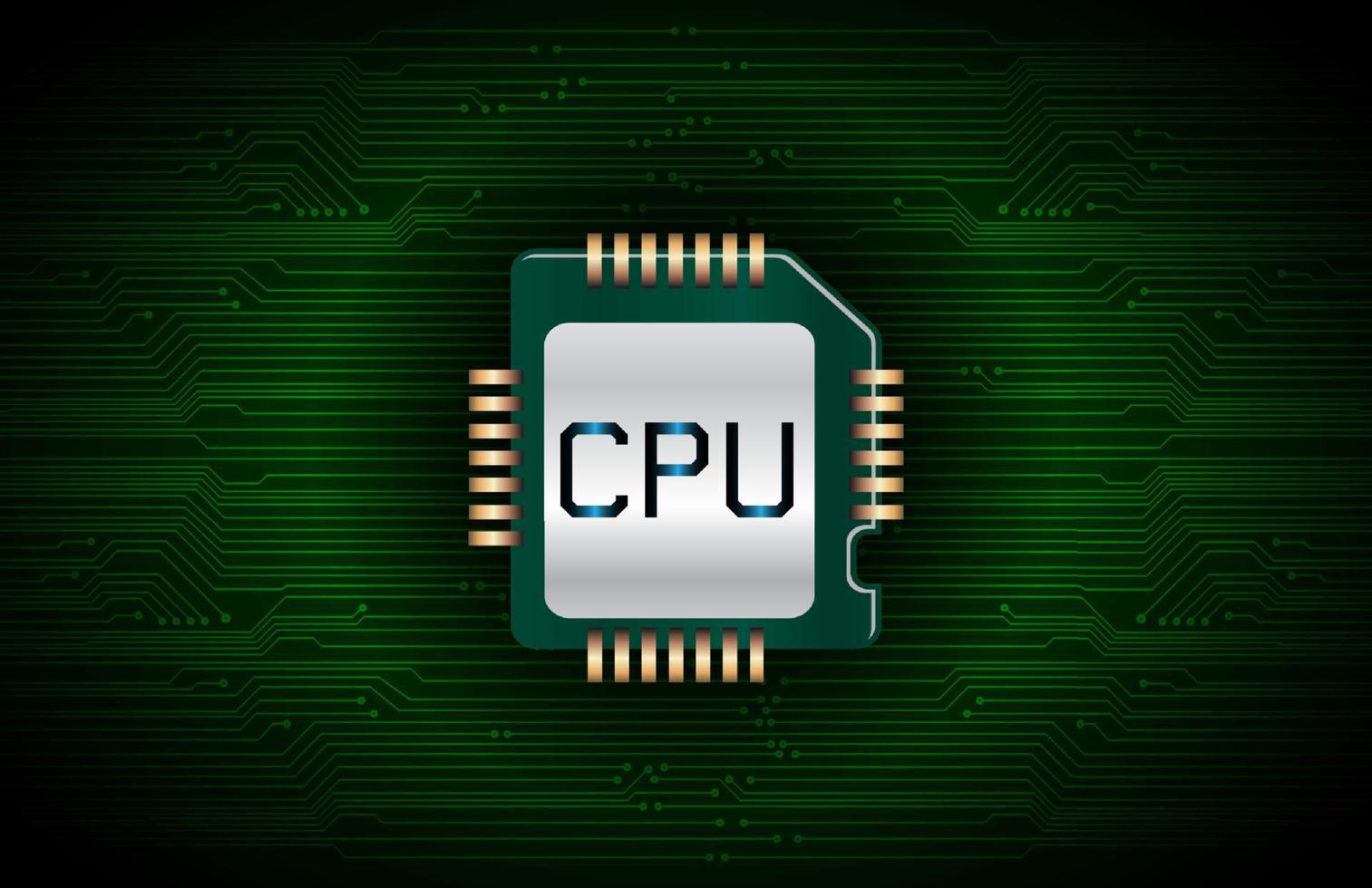 Modern Cybersecurity Technology Background with CPU chip vector