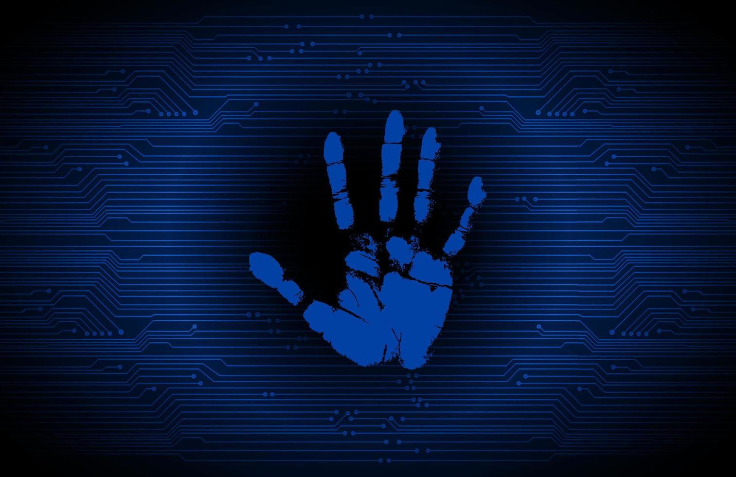 Modern Cybersecurity Technology Background with fingerprint vector