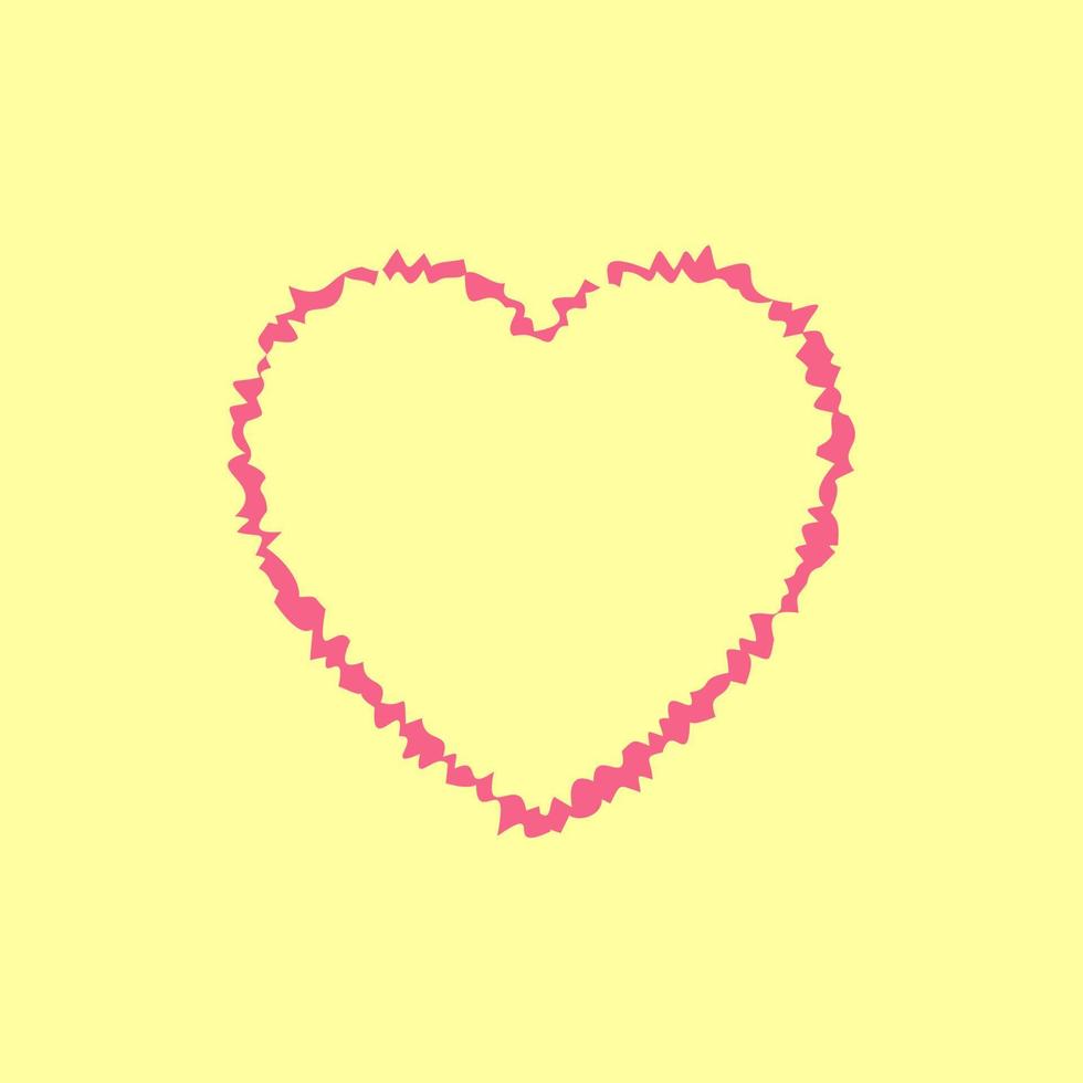 Red Heart torn paper style on light yellow background. Vector illustration. Eps10