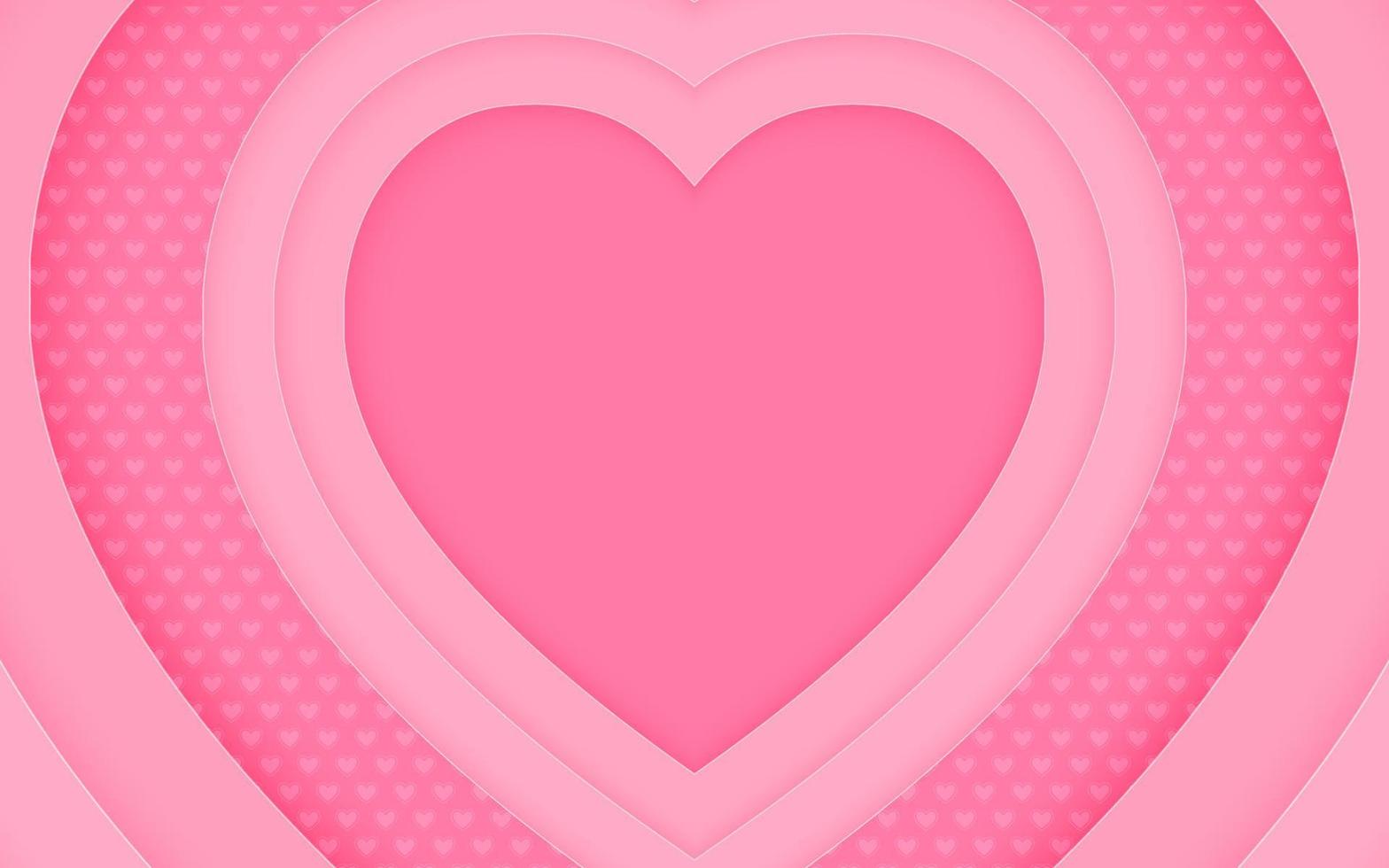 Pink Heart Paper Art Background. Vector Paper Cut illustration. Eps10