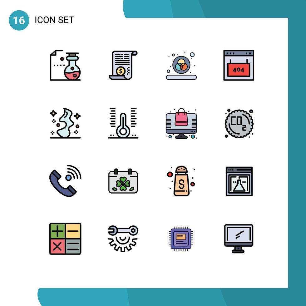 16 Creative Icons Modern Signs and Symbols of smoke seo color page error Editable Creative Vector Design Elements