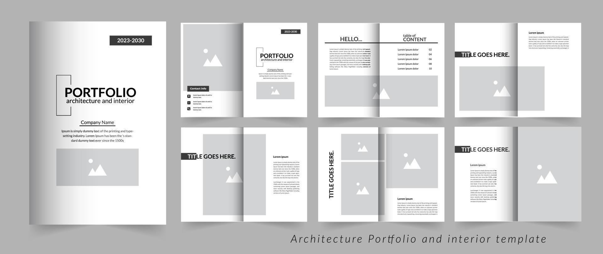 diseño de cartera arquitectura o plantilla de cartera interior vector