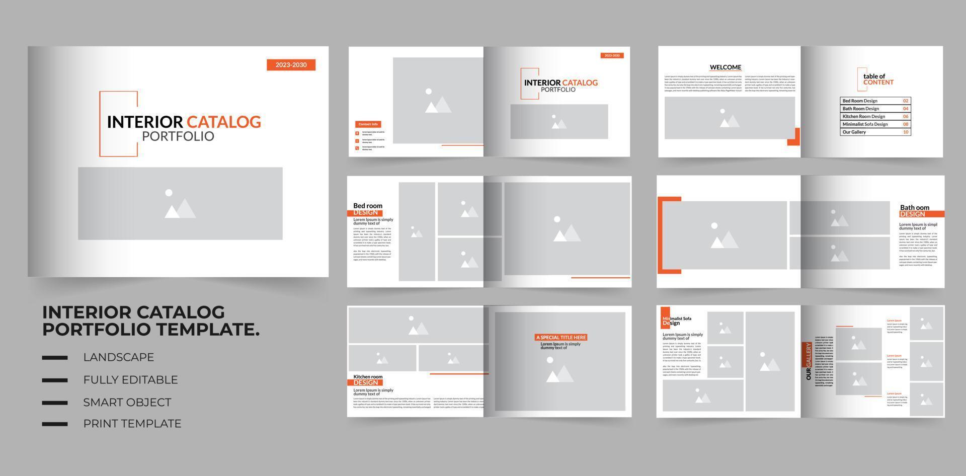 Interior Catalog Portfolio design template vector