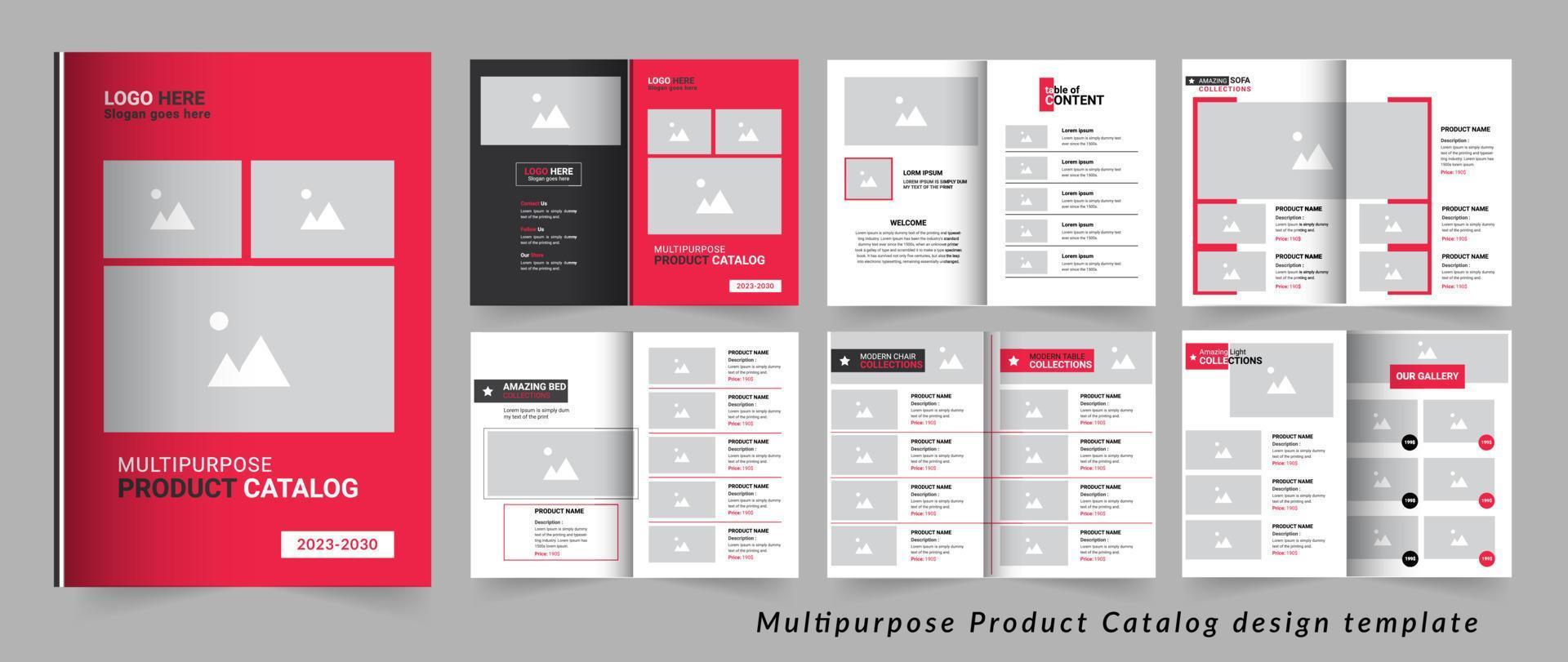 plantilla de diseño de catálogo de productos multipropósito vector