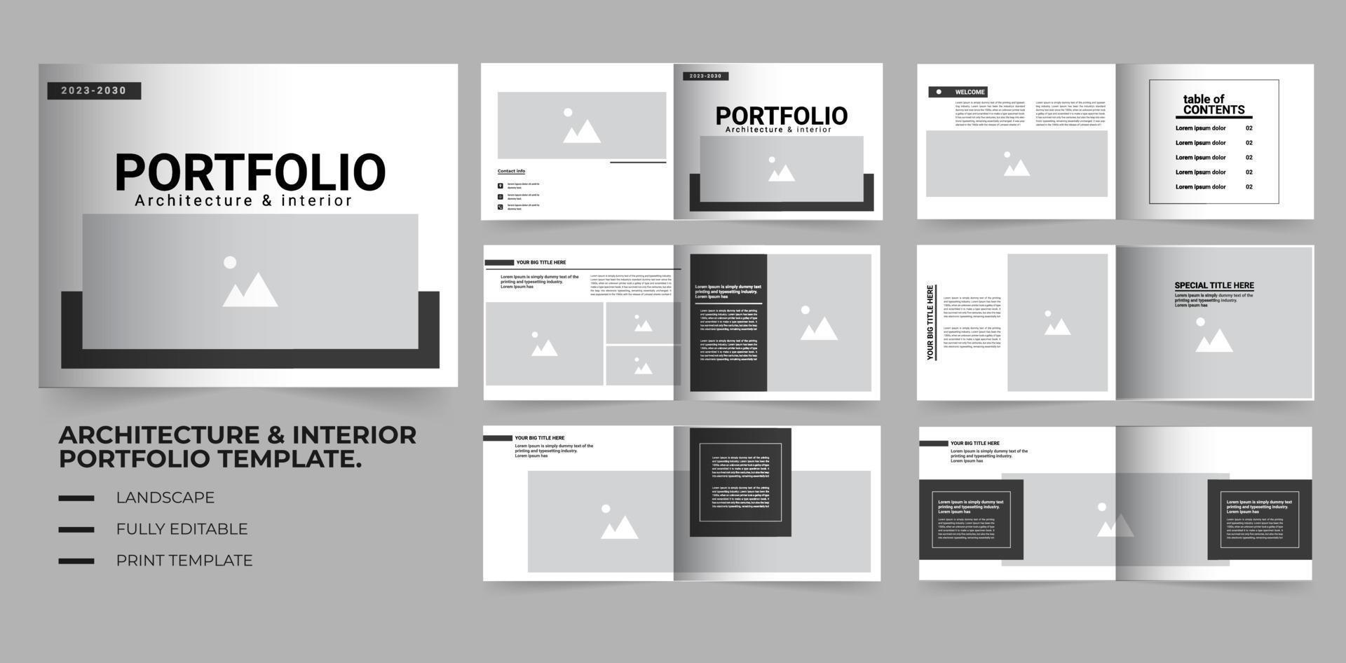 Modern Architecture and interior Portfolio template vector