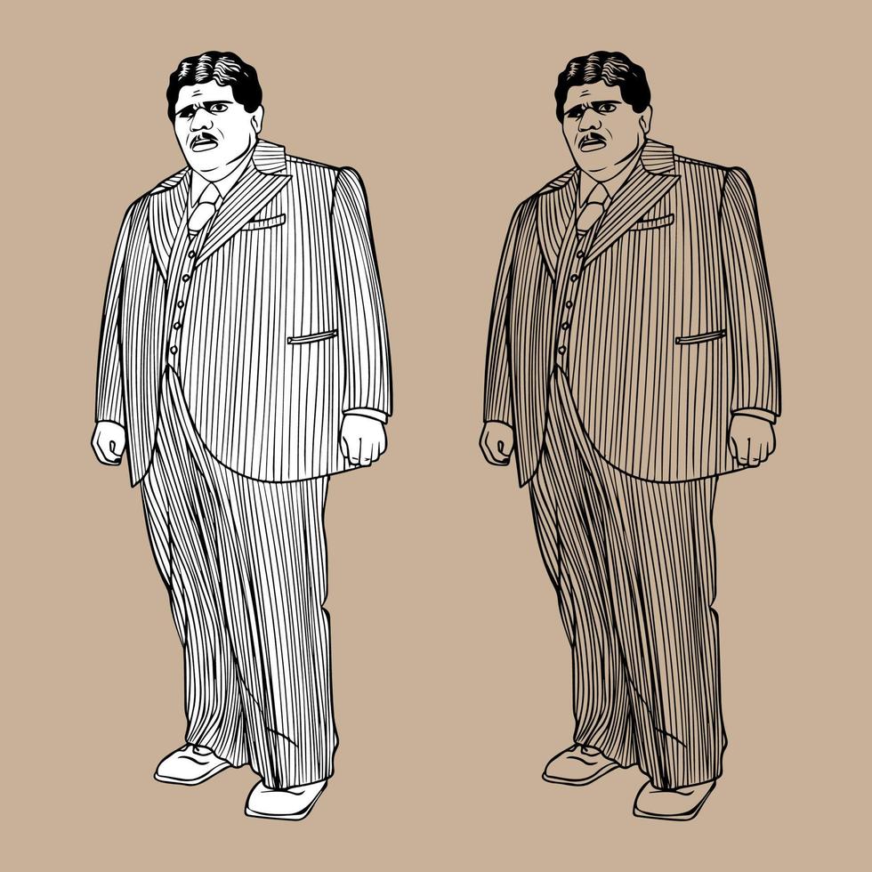 Full man in a pinstripe suit vector