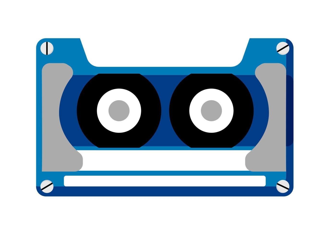 Cassette in the style of the 90s. Audiocassette for tape recorder. Vector isolated illustration on a white background.