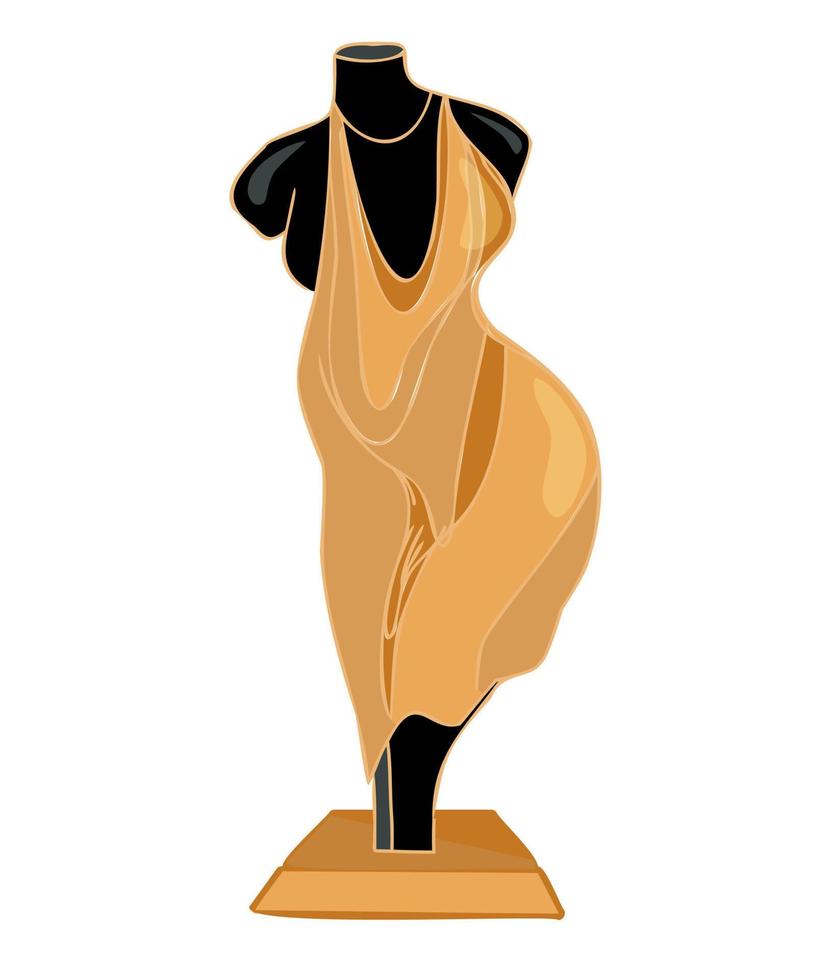 Figurine in art deco style. Interior Design. Female figure in art deco style. Golden statue.Vector element isolated on white background. vector