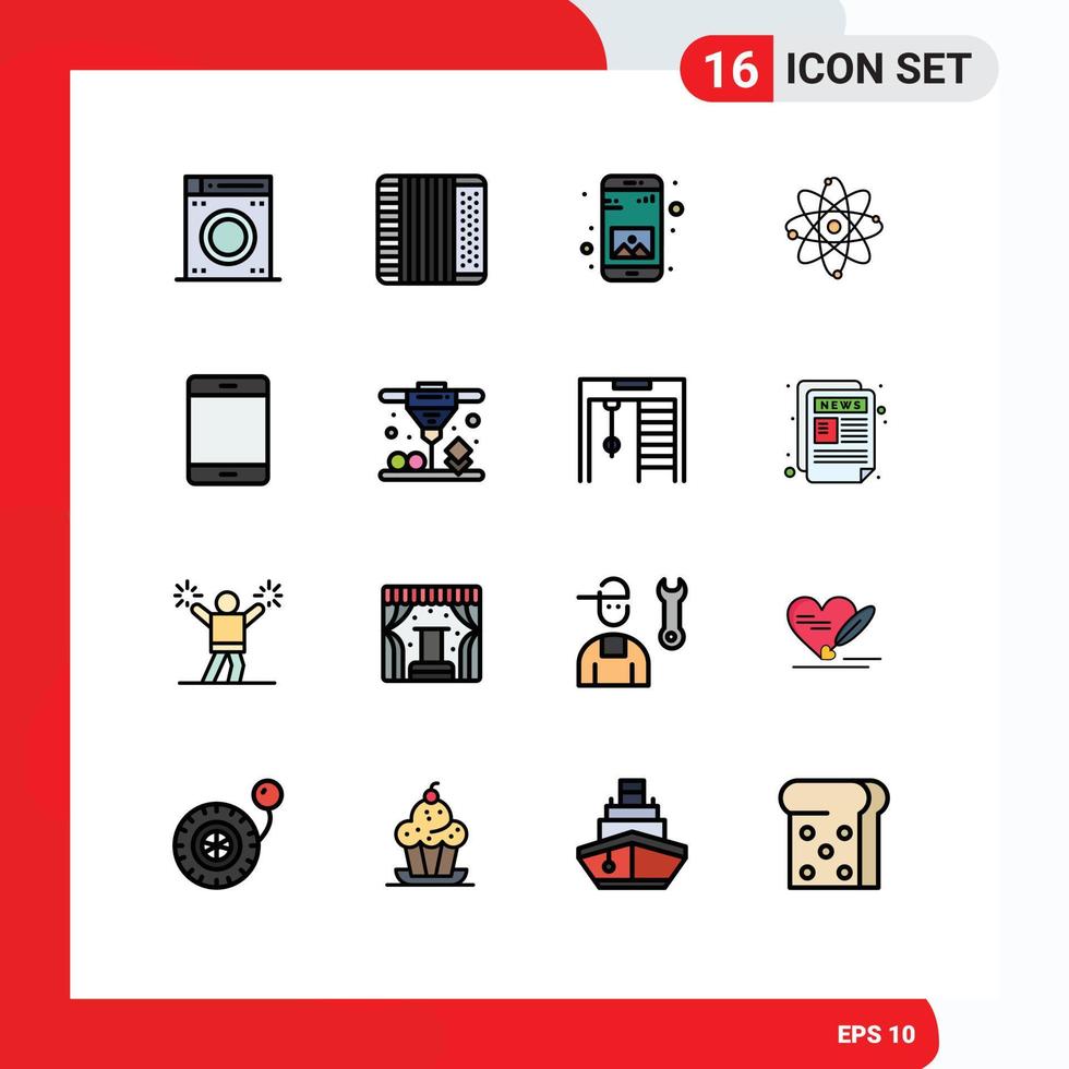 16 iconos creativos signos y símbolos modernos de aplicaciones de computadoras de gadget química de laboratorio elementos de diseño de vectores creativos editables