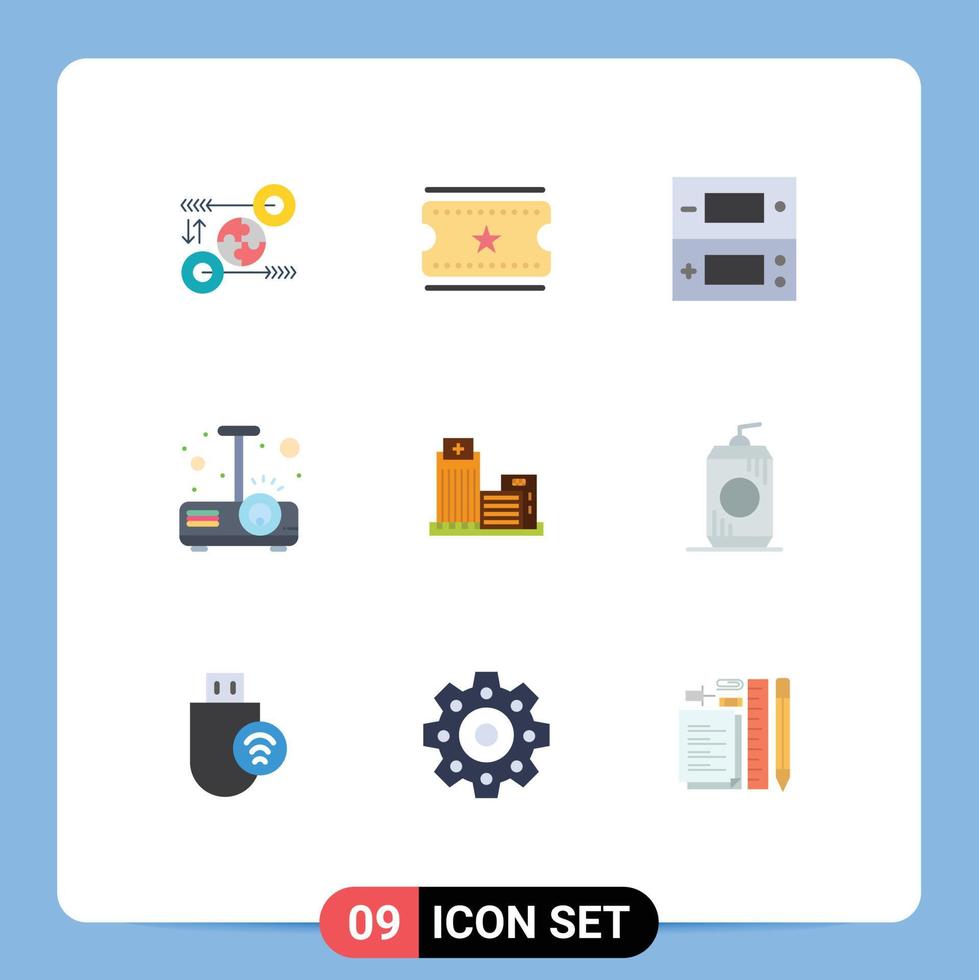 9 Creative Icons Modern Signs and Symbols of estate light console projector beamer Editable Vector Design Elements