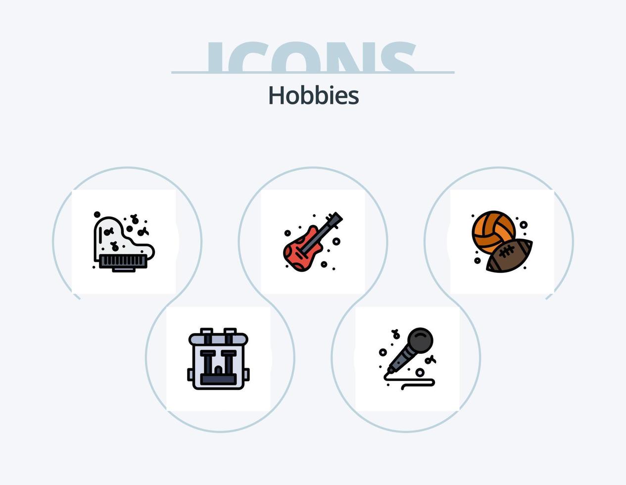 Hobbies Line Filled Icon Pack 5 Icon Design. cd. hobbies. screen. gallery. hobby vector